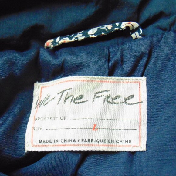 Free People We the Free Navy On My Mind Dolman Puffer Bomber Jacket L - Picture 10 of 11
